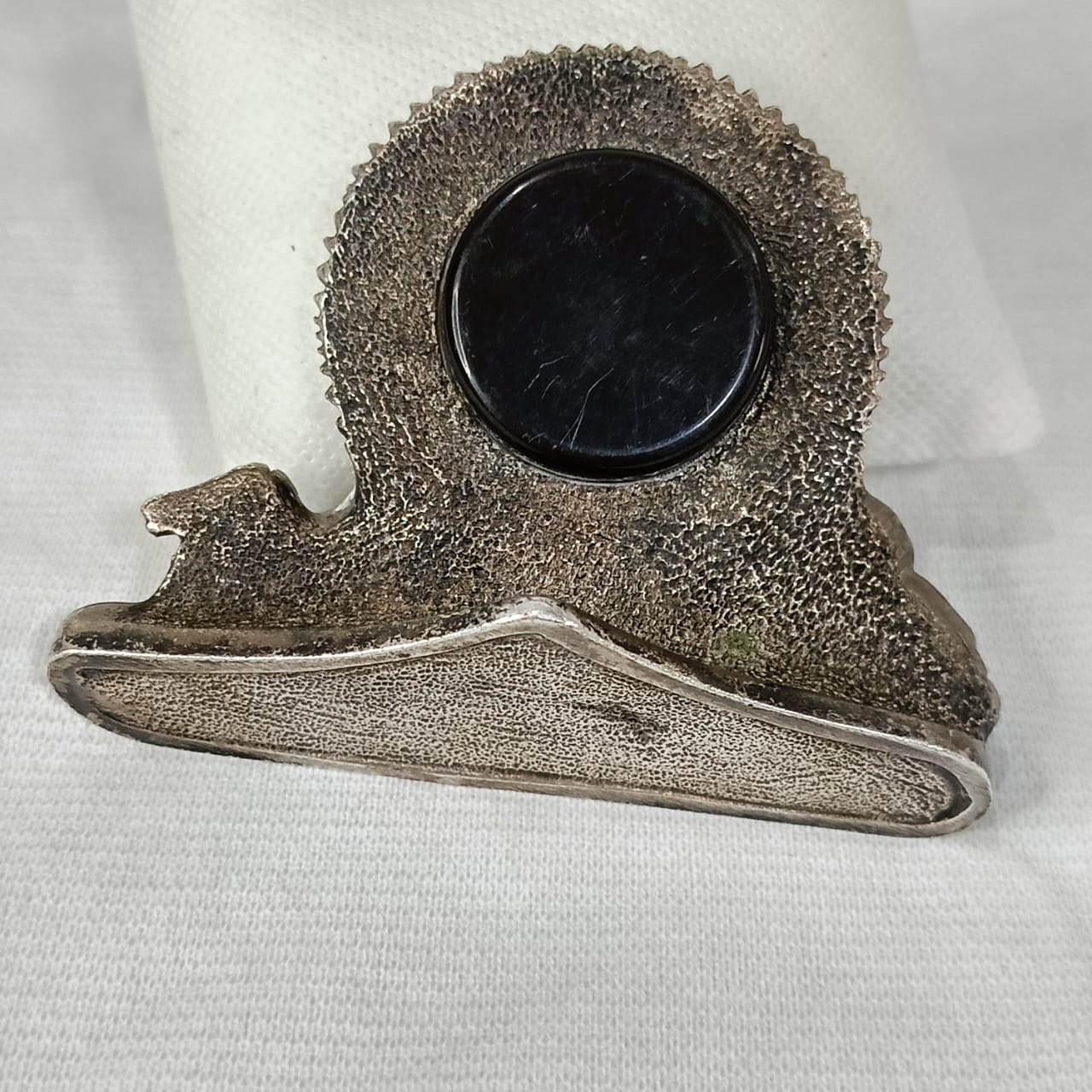 Thermométre en regule pièce unique argenté antique