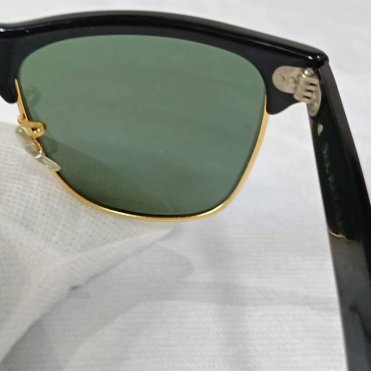 Lunettes de soleil Ray-Ban B&L Wayfarer Max II W1272 monture or ébène verres G-1