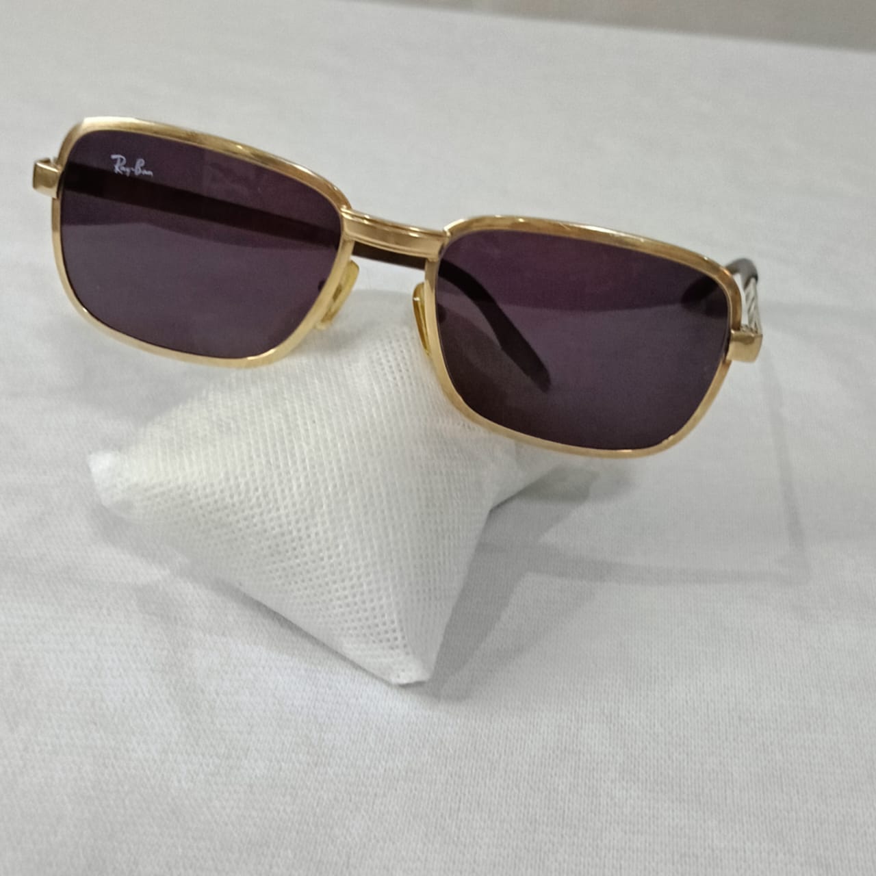Lunette ray ben original en plaqué or vintage