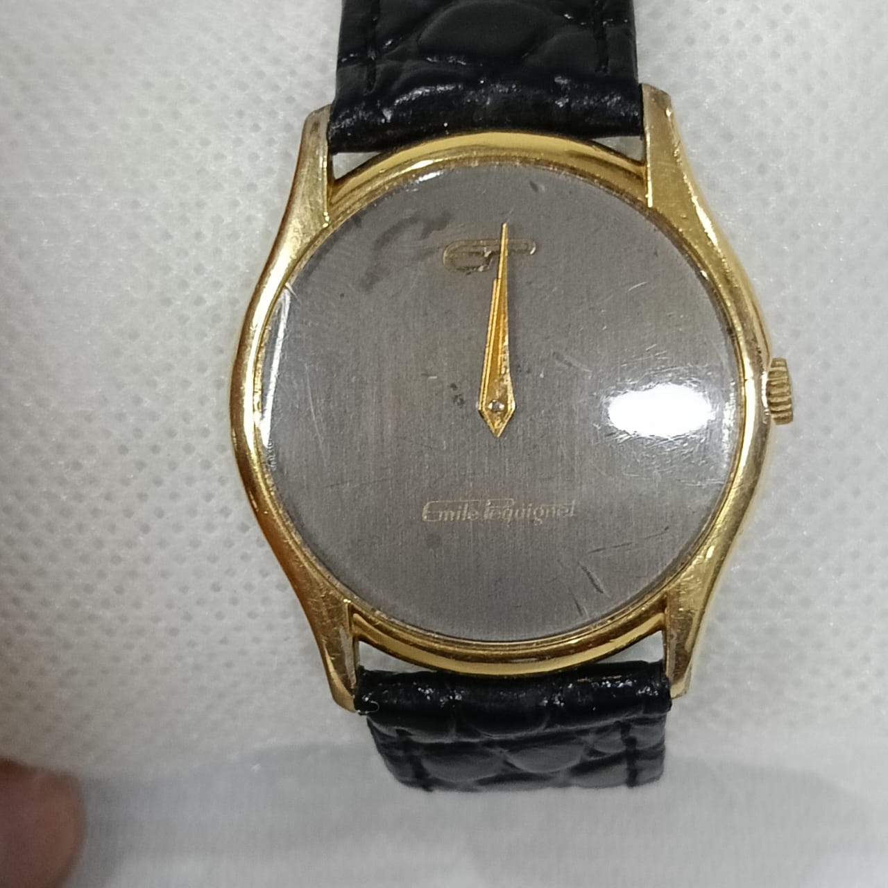 Montre Emile pequignet mécanique original en plaqué or vintage