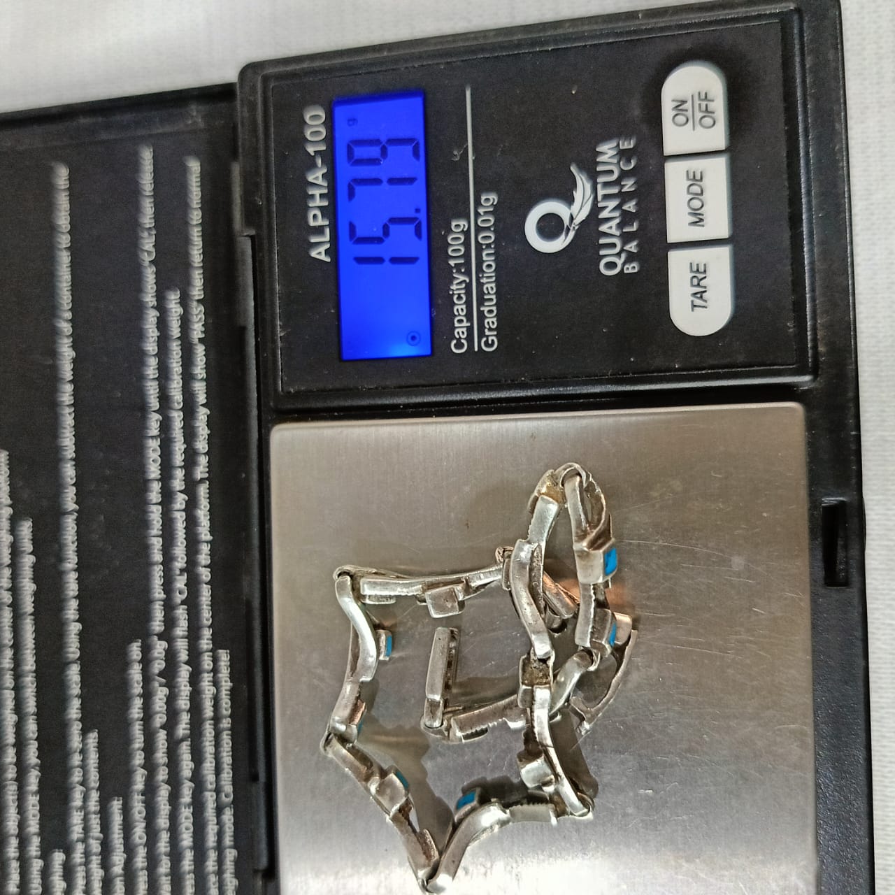 سوار فضة 925 مطعم بالفيروز