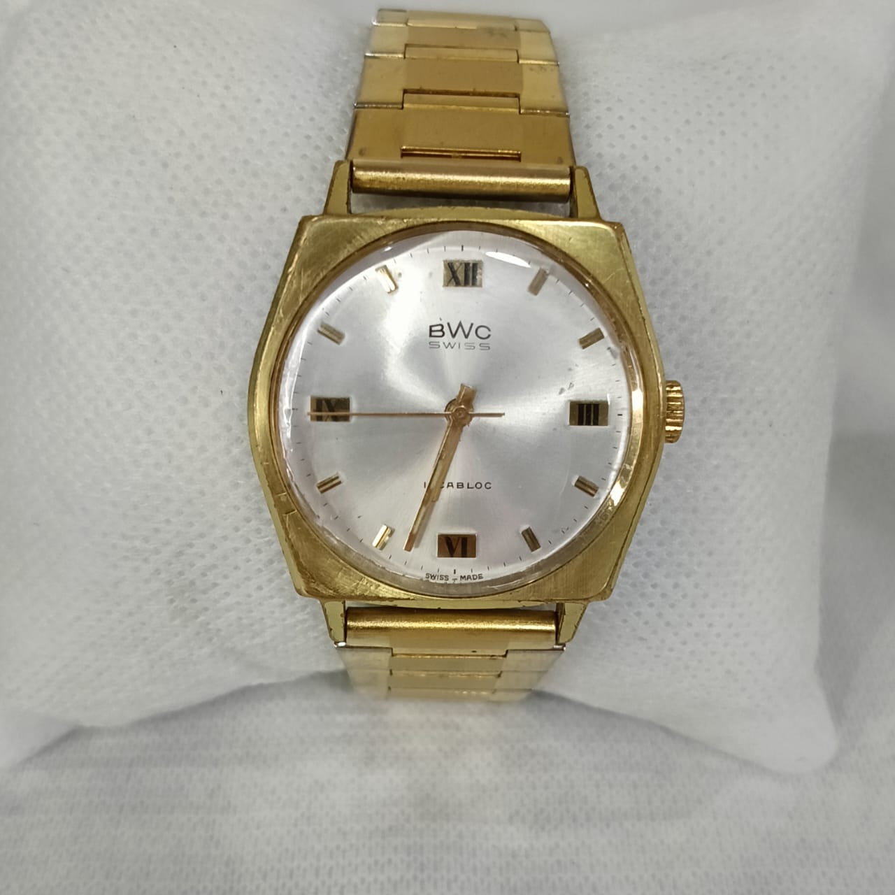 Montre BWC swiss mécanique vintage original plaqué or