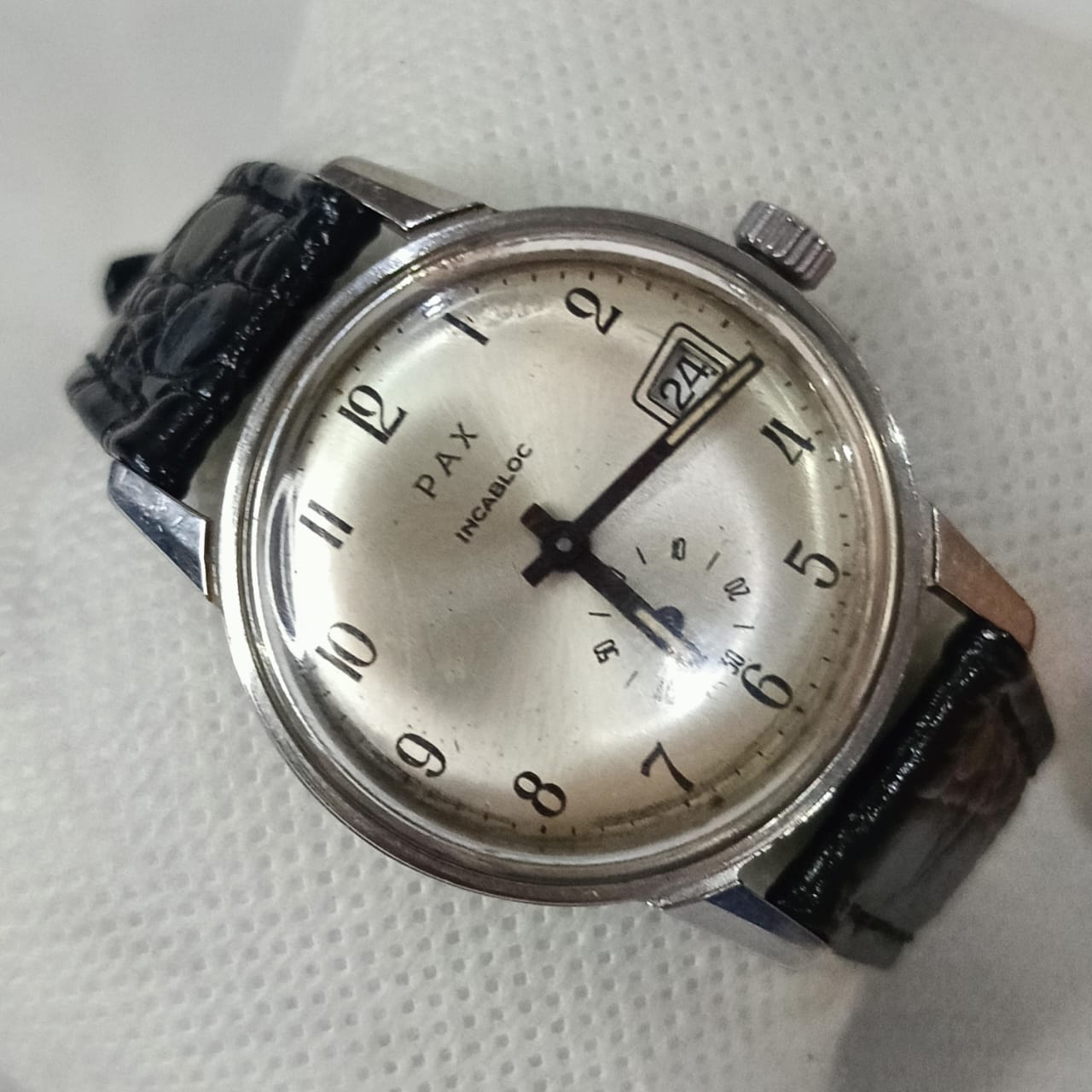 Montre pax mécanique vintage original acier inoxydable