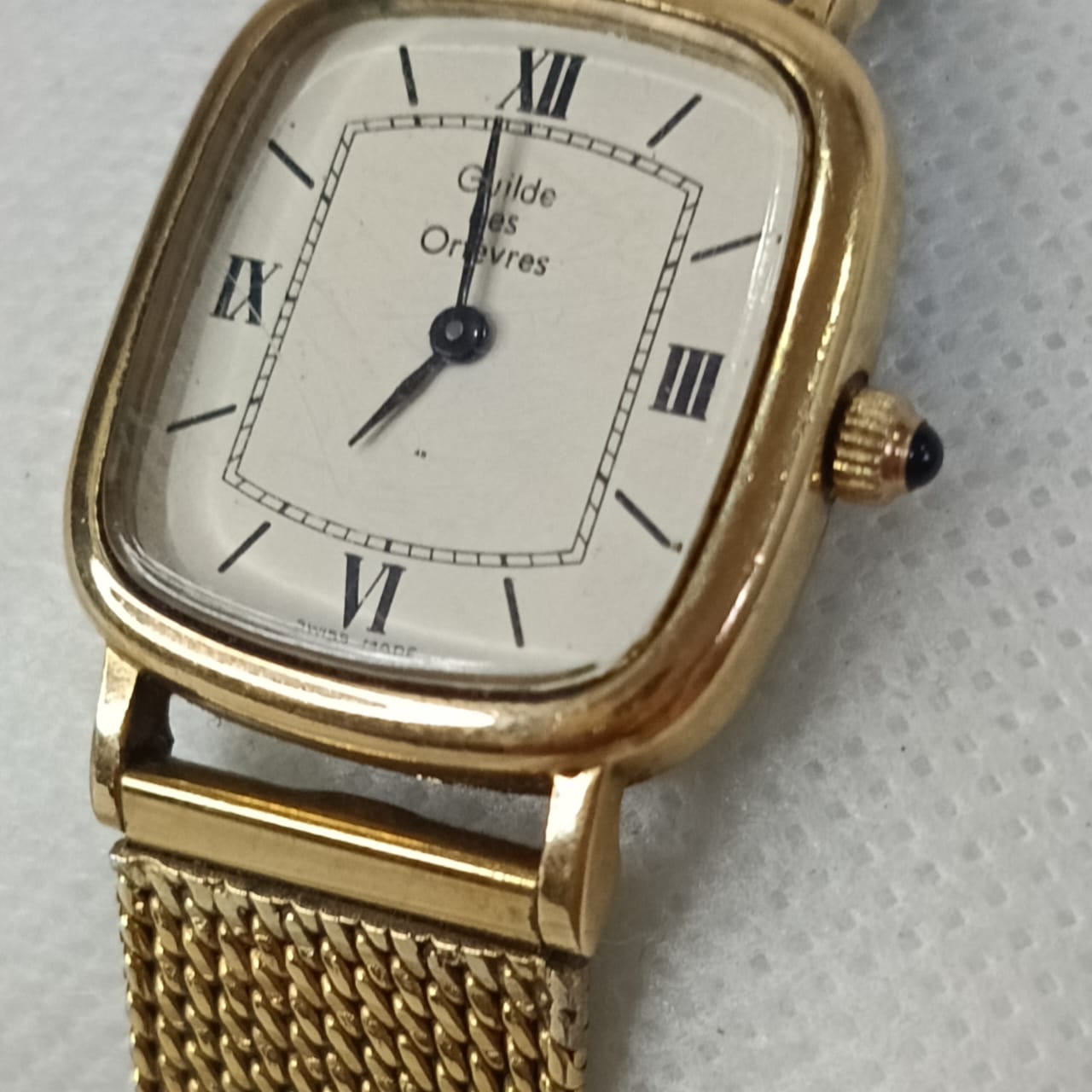 Montre guilde des Orfèvres France mécanique original femme en plaqué or.