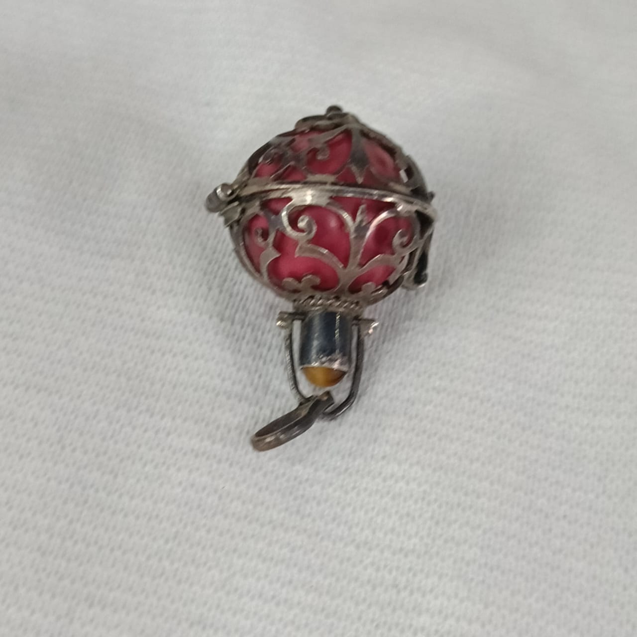 قلادة فضة بحجر - طول 4cm