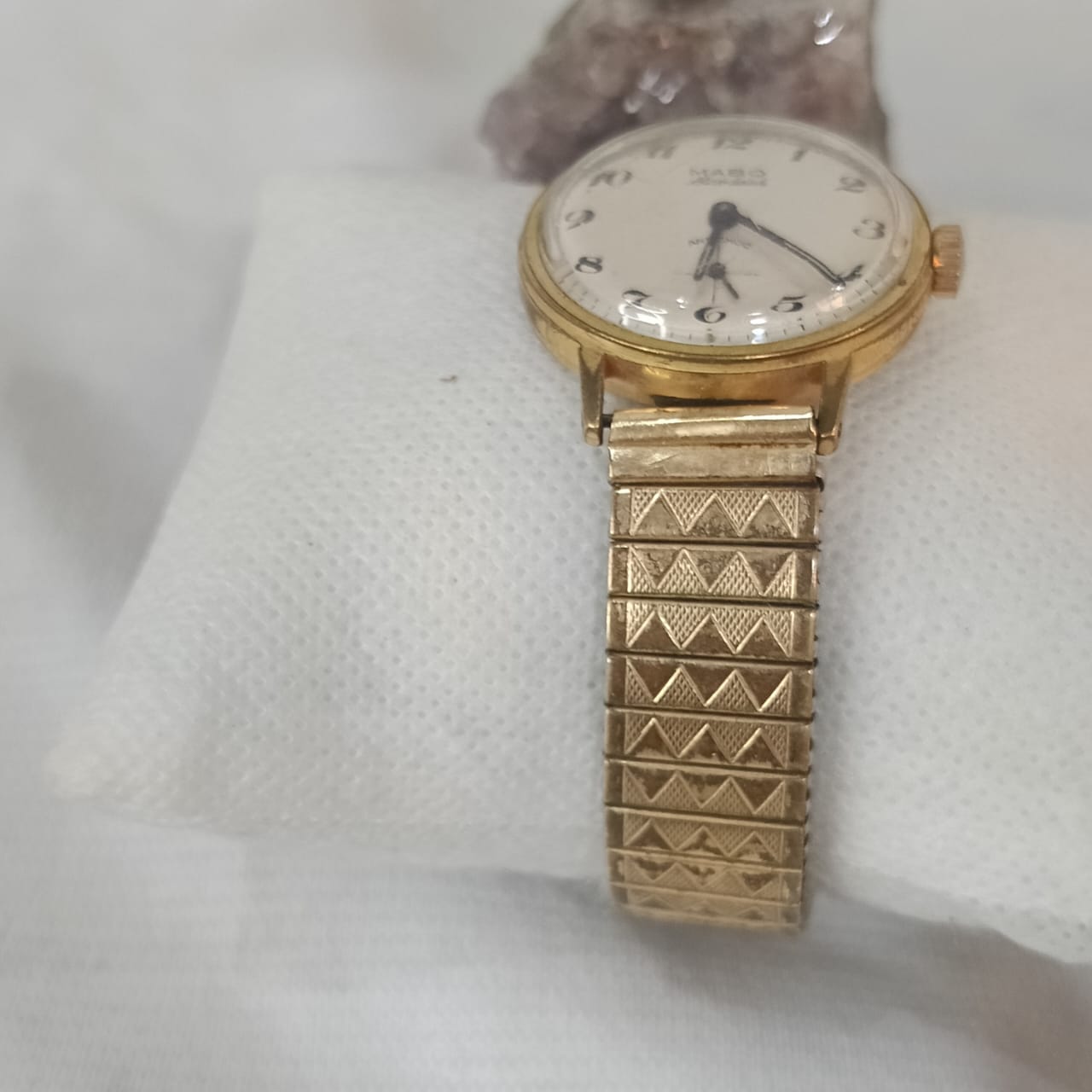 Montre mabo mécanique vintage original en plaqué or 38mm