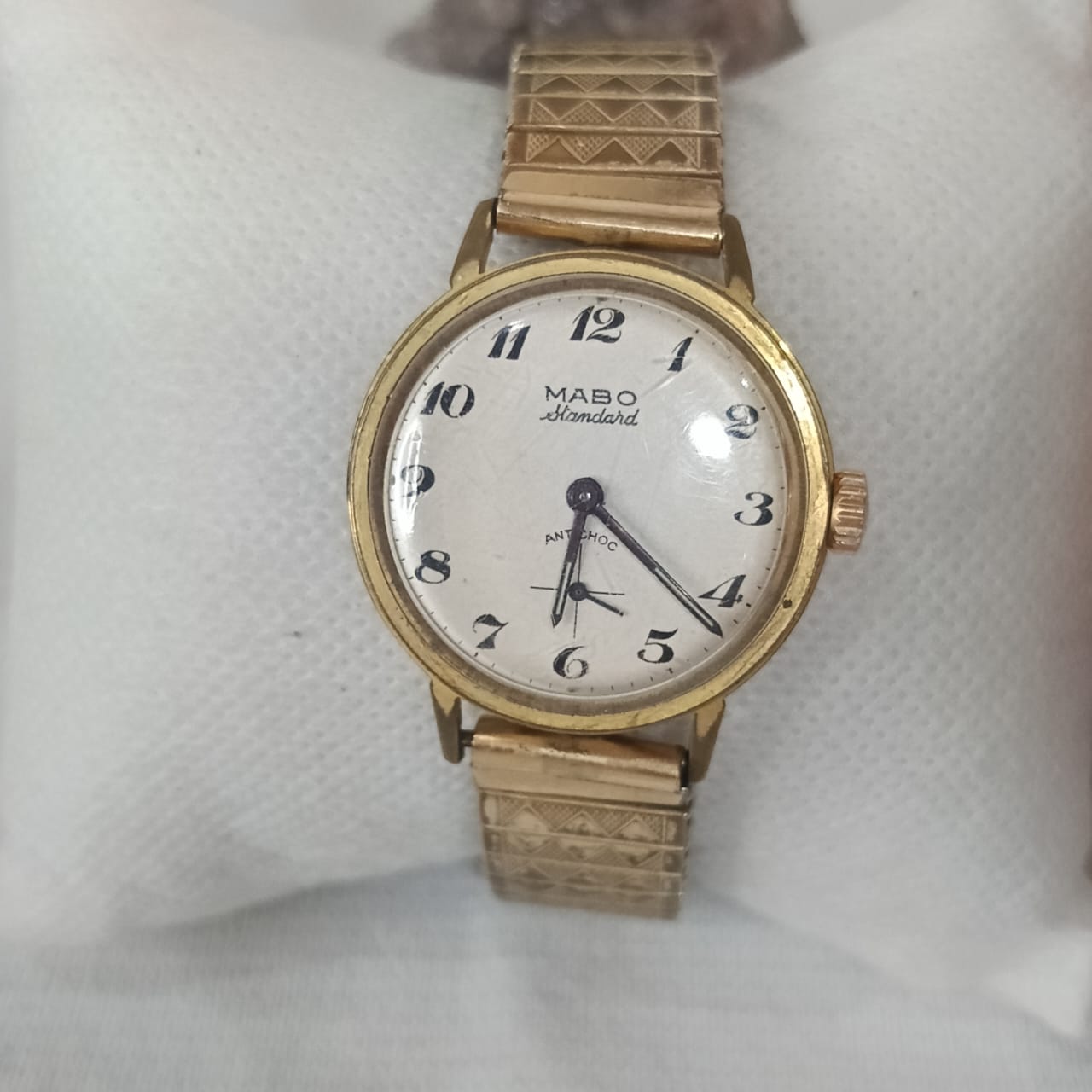 Montre mabo mécanique vintage original en plaqué or 38mm