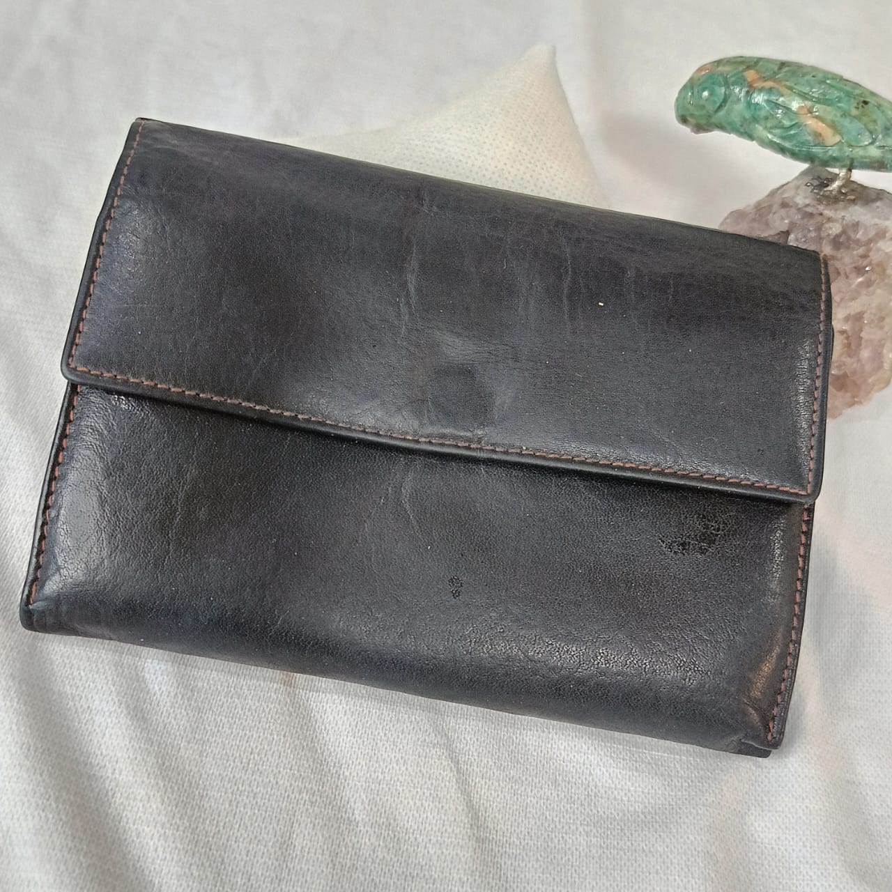 Portefeuille en cuir vintage original