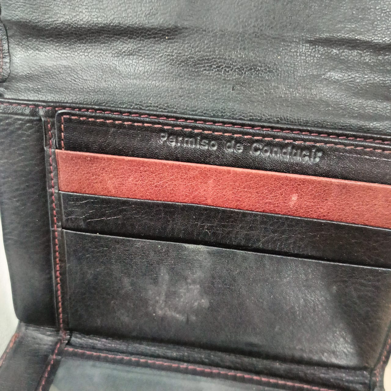 Portefeuille en cuir vintage original
