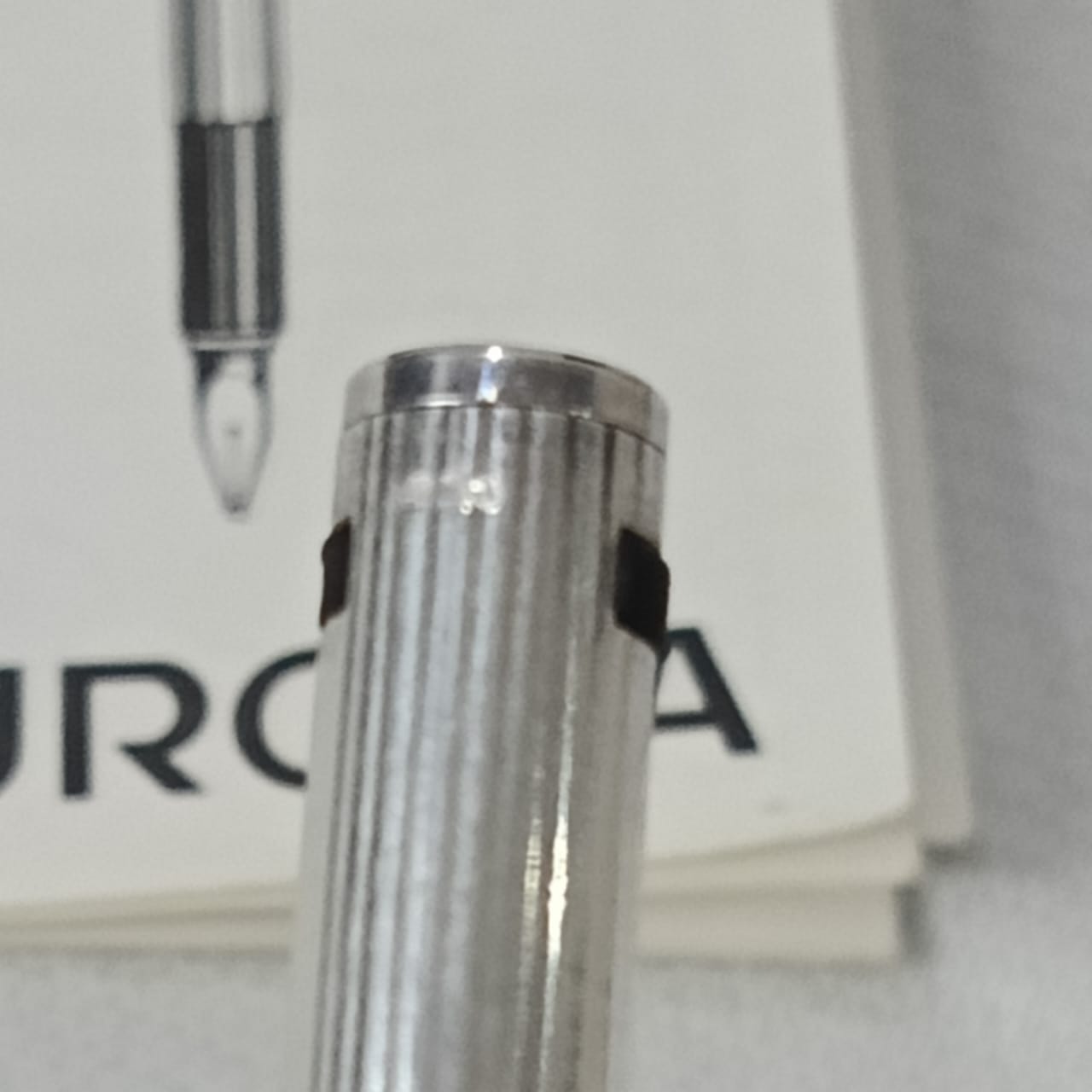 Stylo plume Aurora argent et or 14k