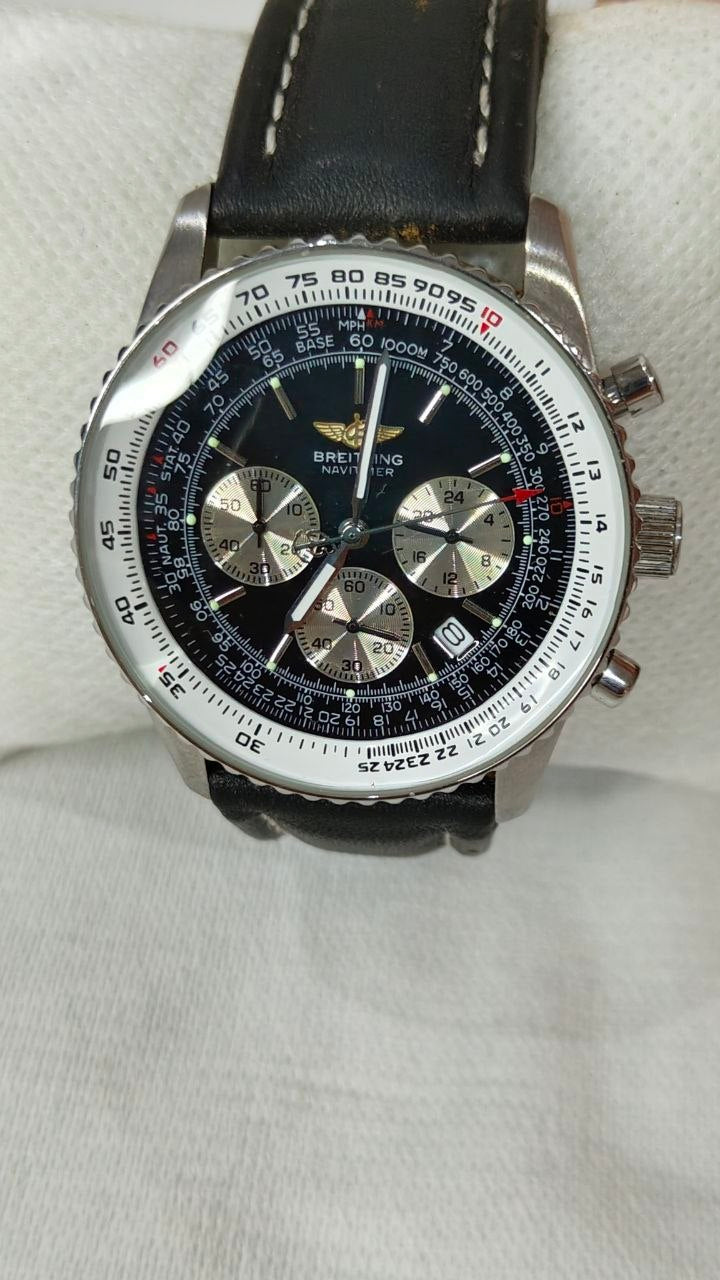 Montre Breitling quartz chronographe bracelet en cuir