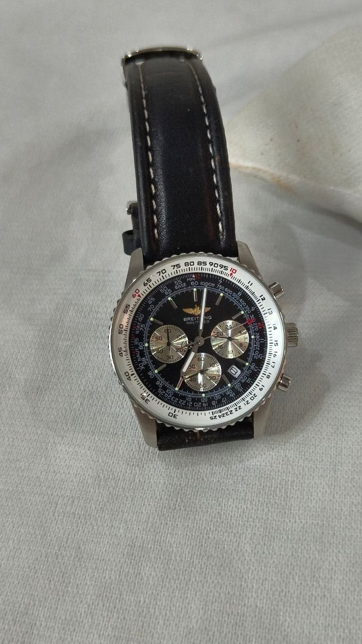 Montre Breitling quartz chronographe bracelet en cuir
