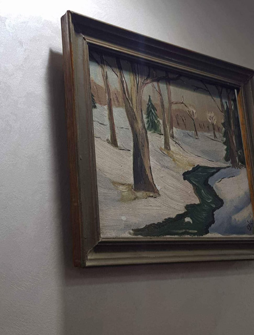 Ancien tableau original signé sur panneau 45cm/35cm
