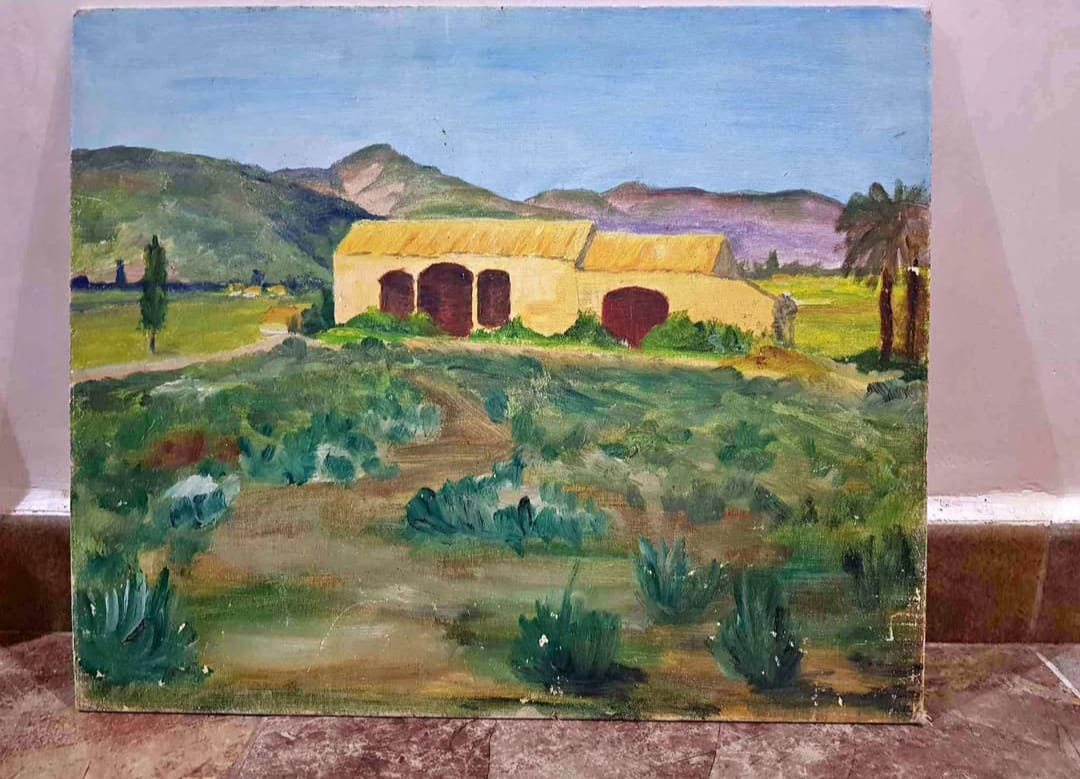 Ancien tableau original signé sur panneau 40cm/30cm
