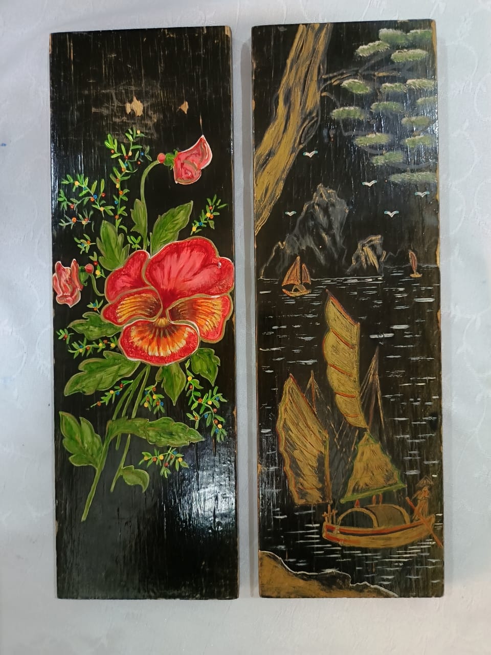 02 طابلوات اصلين صينيين قديمين 35cm/12cm