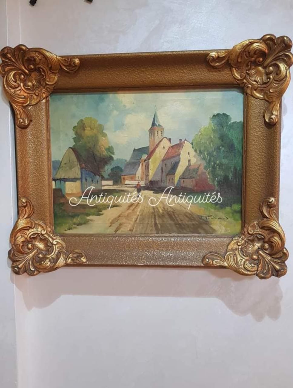 Ancien tableau original signé sur toile 55cm/45cm