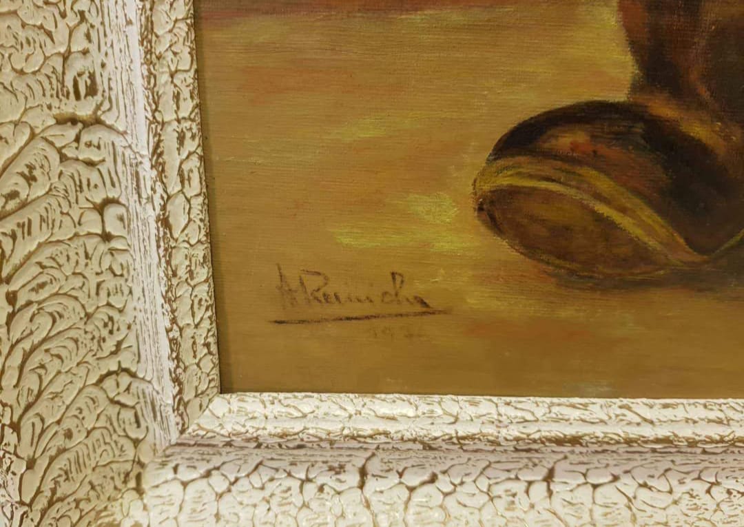 Ancien tableau original signé 
على القماش  55Cm/35cm