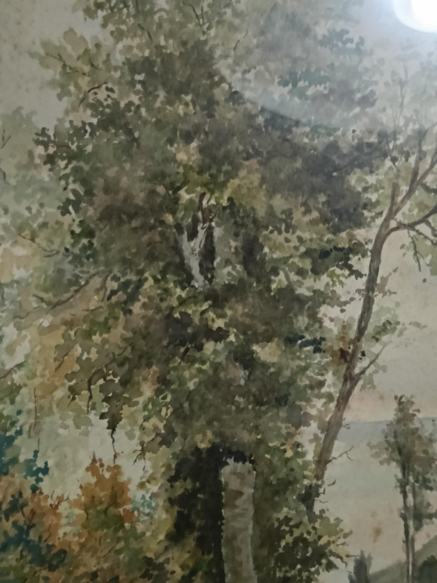 Ancien tableau original signé aquarelle  50cm/35cm