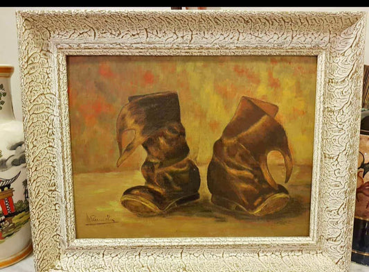 Ancien tableau original signé 
على القماش  55Cm/35cm