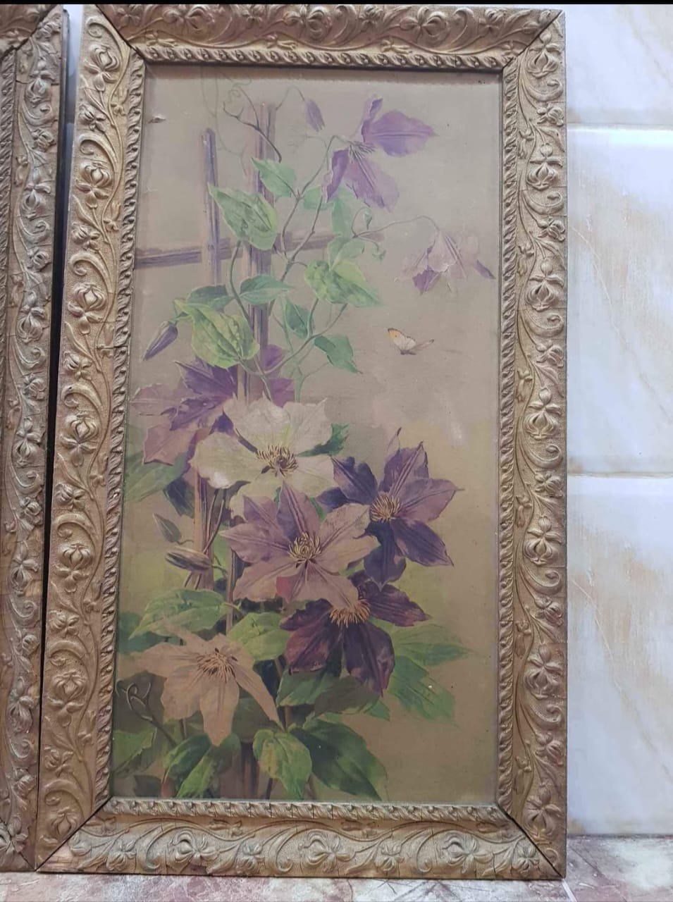 Ancien tableau original sur papier 
70cm/40cm