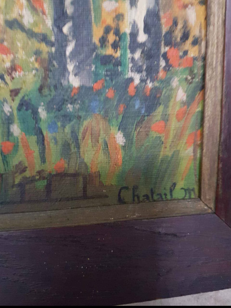 Ancien tableau original signé sur toile 45cm/30cm