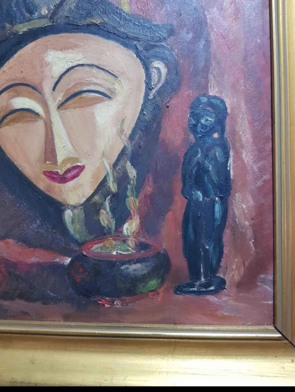 Ancien tableau original signé sur panneau 45cm/28cm