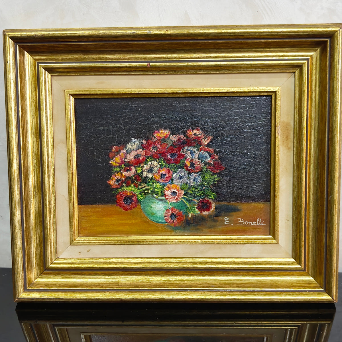 Ancien tableau original signé sur panneau 
36/30cm
