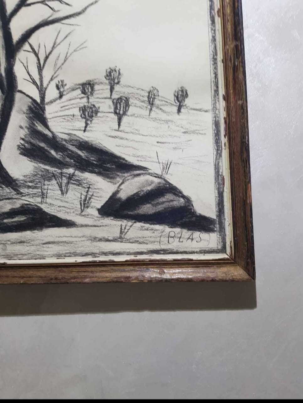 Ancien déssin signé 55cm/50cm
