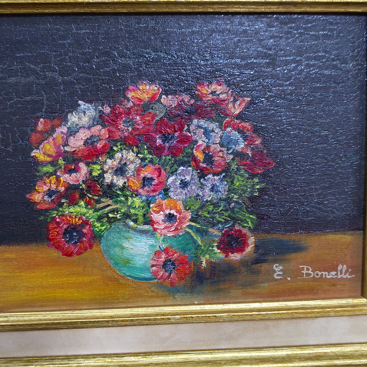 Ancien tableau original signé sur panneau 
36/30cm