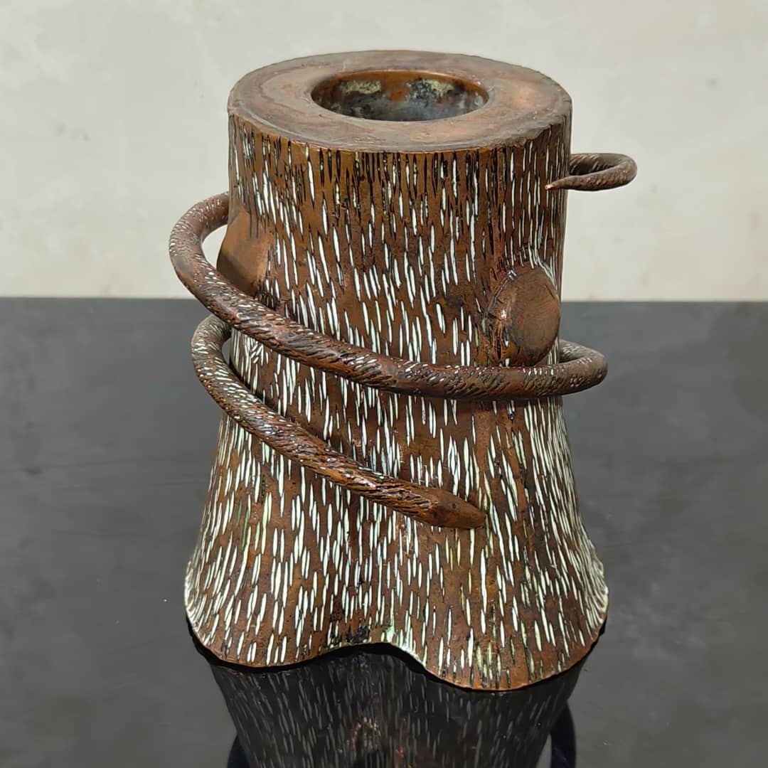 Ancien pogoire en bronze rare 
13/10cm