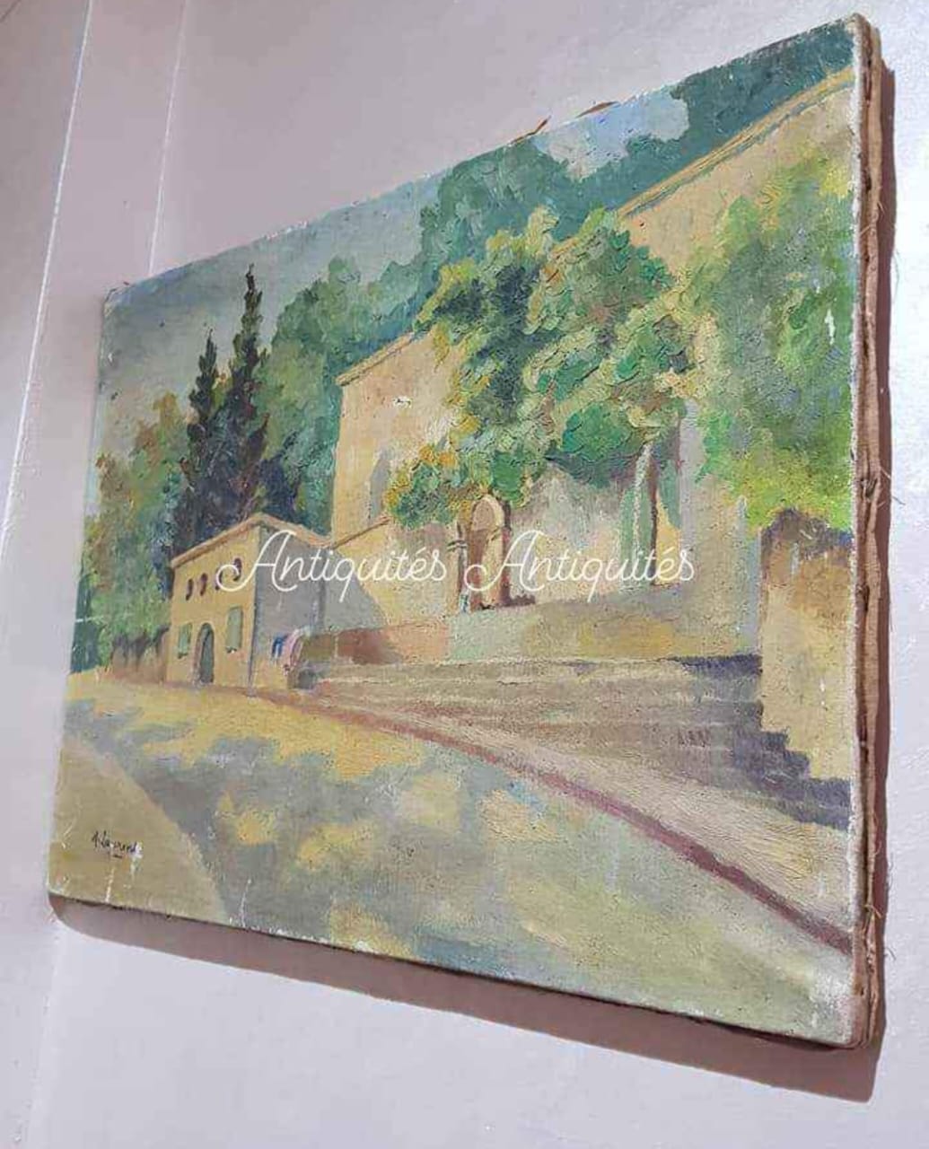 Ancien tableau original signé 
على القماش 45cm/40cm