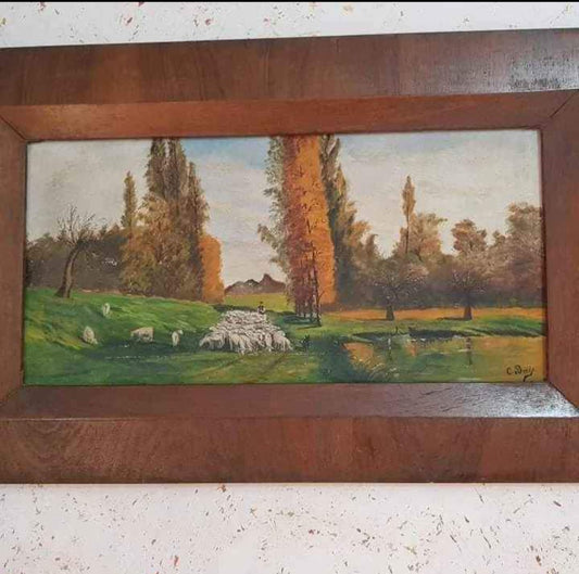 Ancien tableau original signé 
على القماش 56cm/35cm