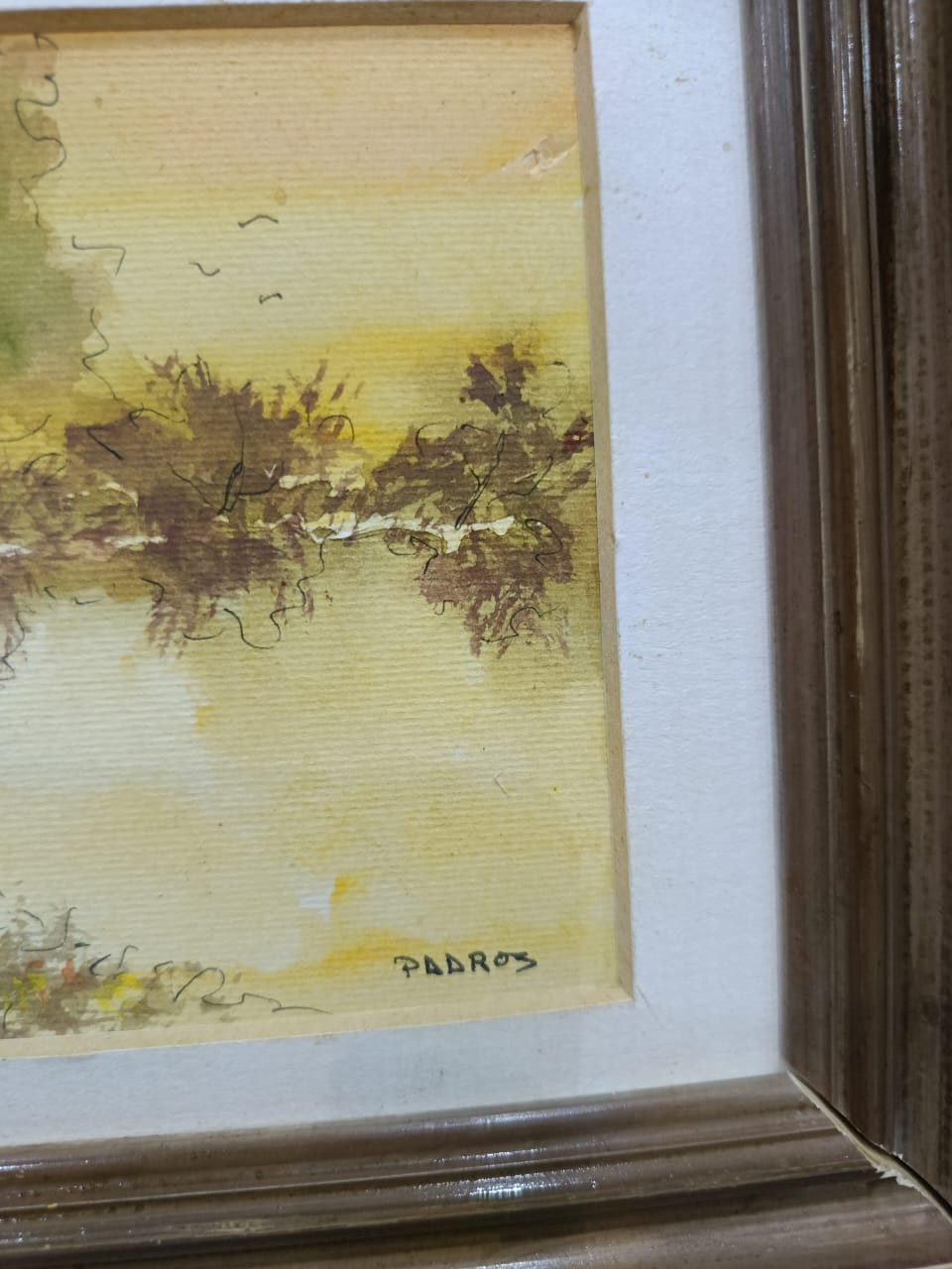 Ancien tableau original signé sur papier 21cm/17cm
