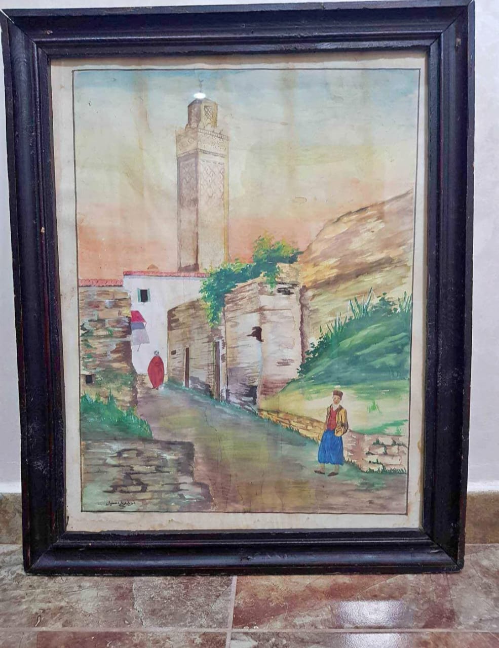 Ancien tableau original signé sur panneau 70cm/50cm