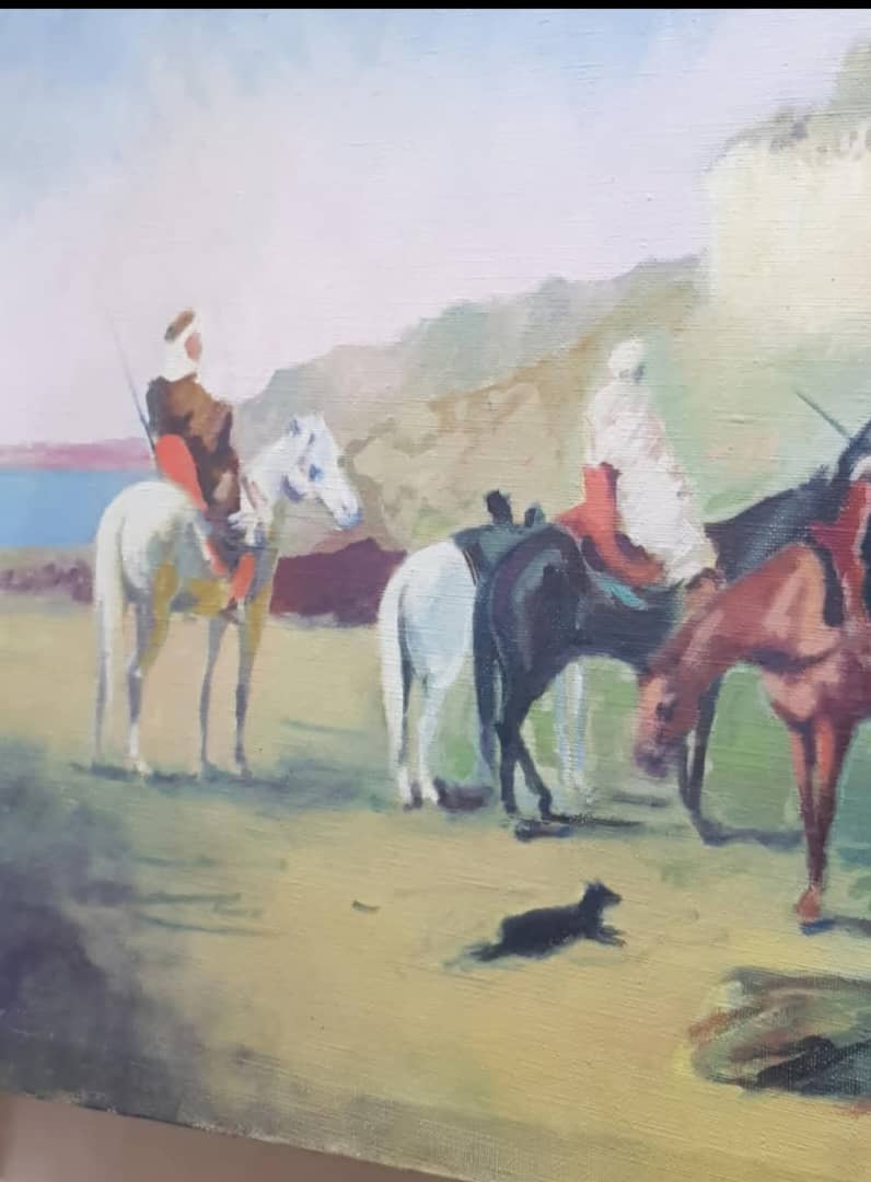 Ancien tableau original signé sur toile 65cm/55cm