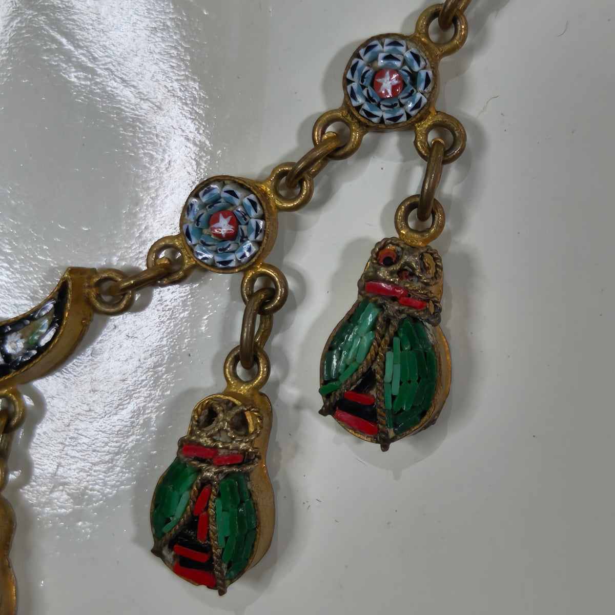 Ancien collier mosaïque 
طول مغلق 18cm