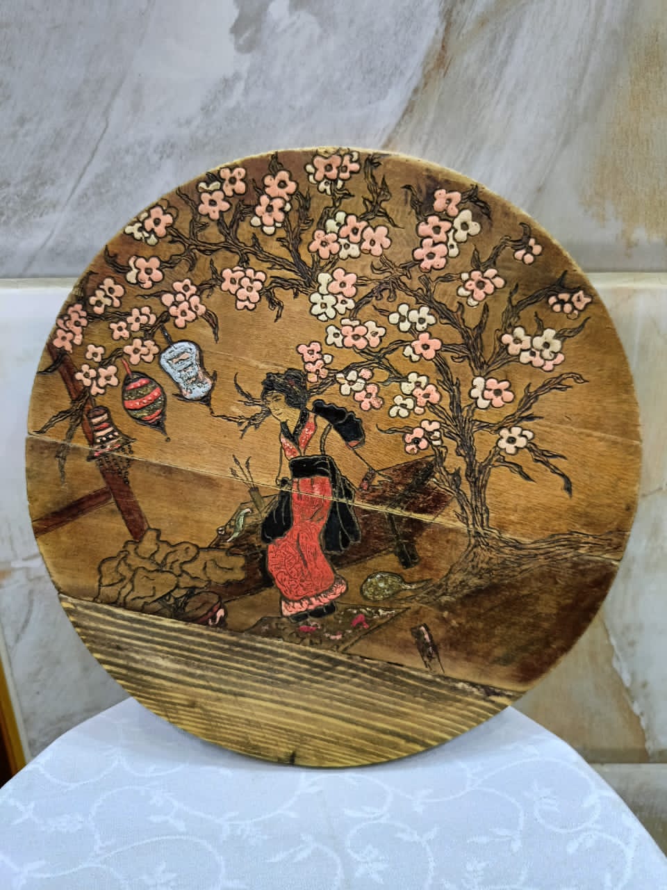 تحفة أصلية رسم على الخشب
إمضاء سنة 1927