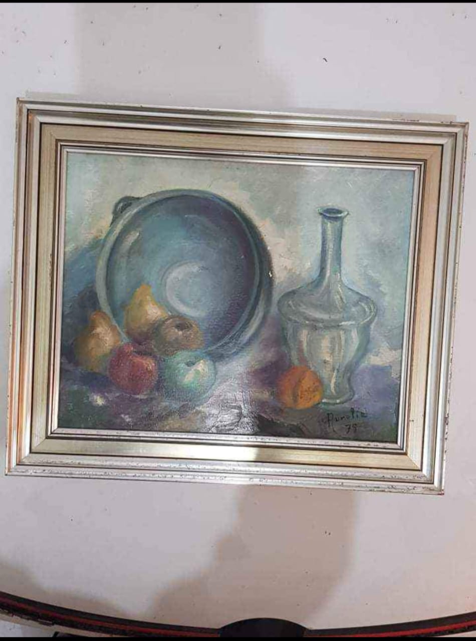 Ancien tableau original signé 
على القماش 65cm/55cm