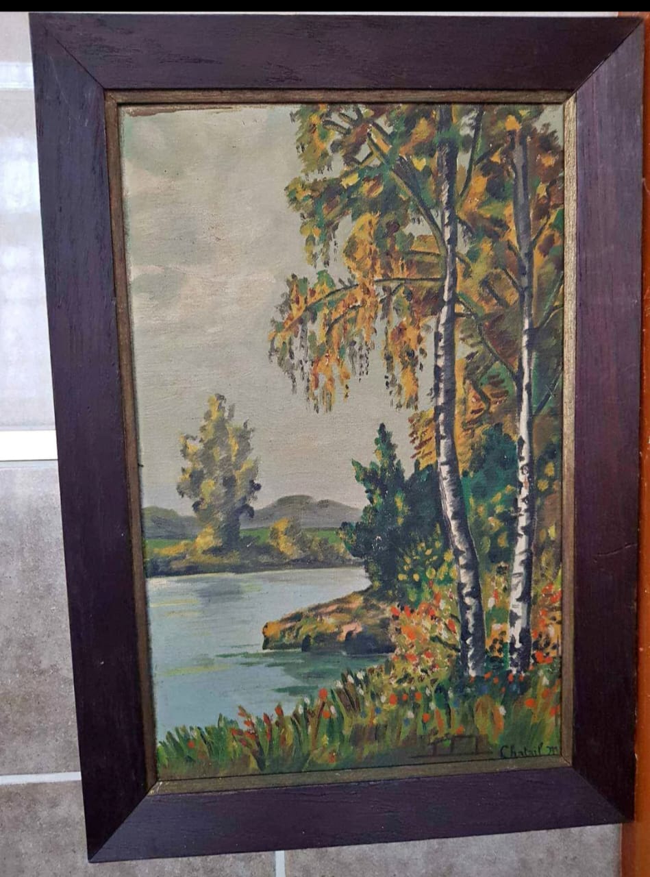 Ancien tableau original signé sur toile 45cm/30cm