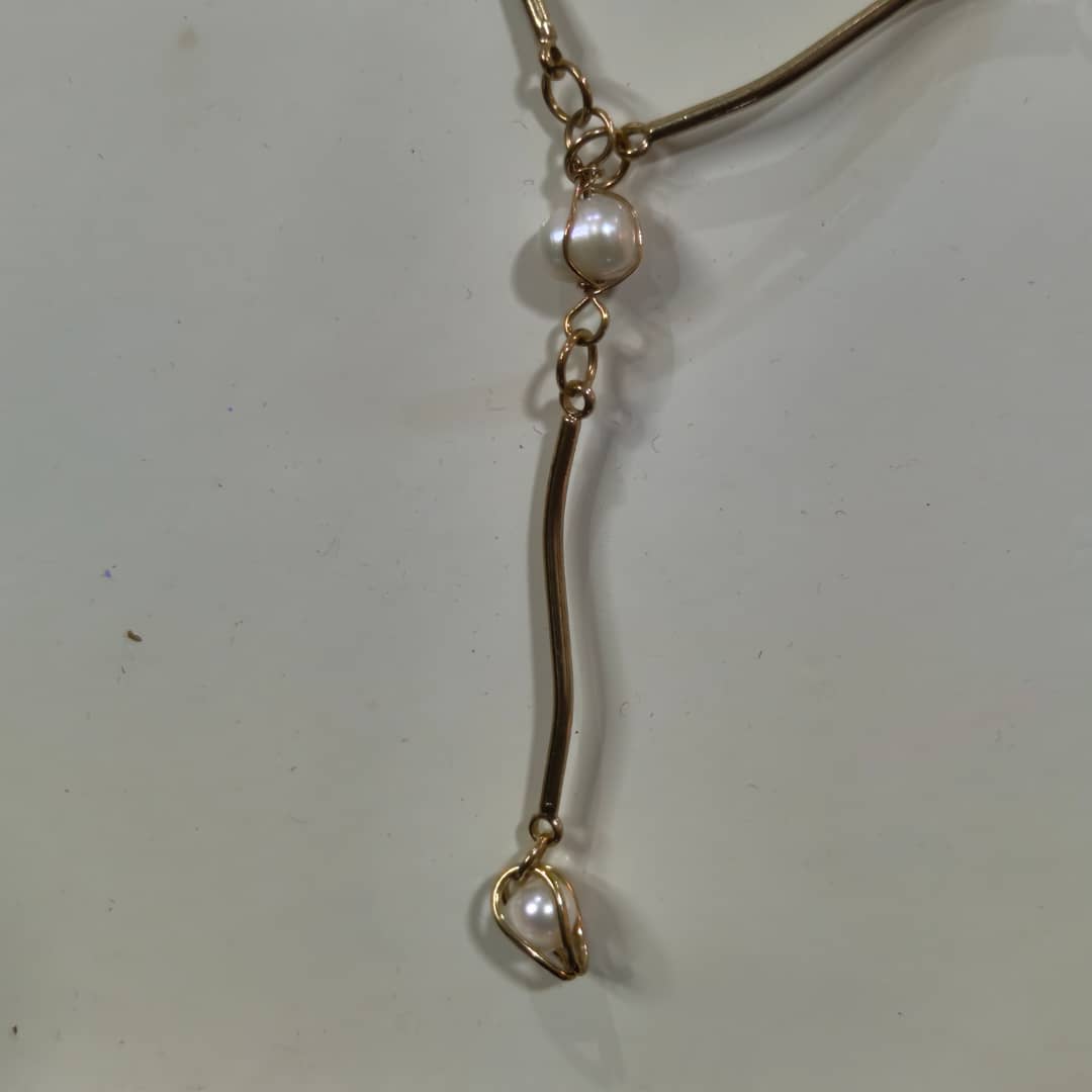 باغيغ سلسلة بلاكي فرنسي+سوار بالؤلؤ طبيعي 
طول سلسلة مغلق 20cm
طول سوار مفتوح 20cm