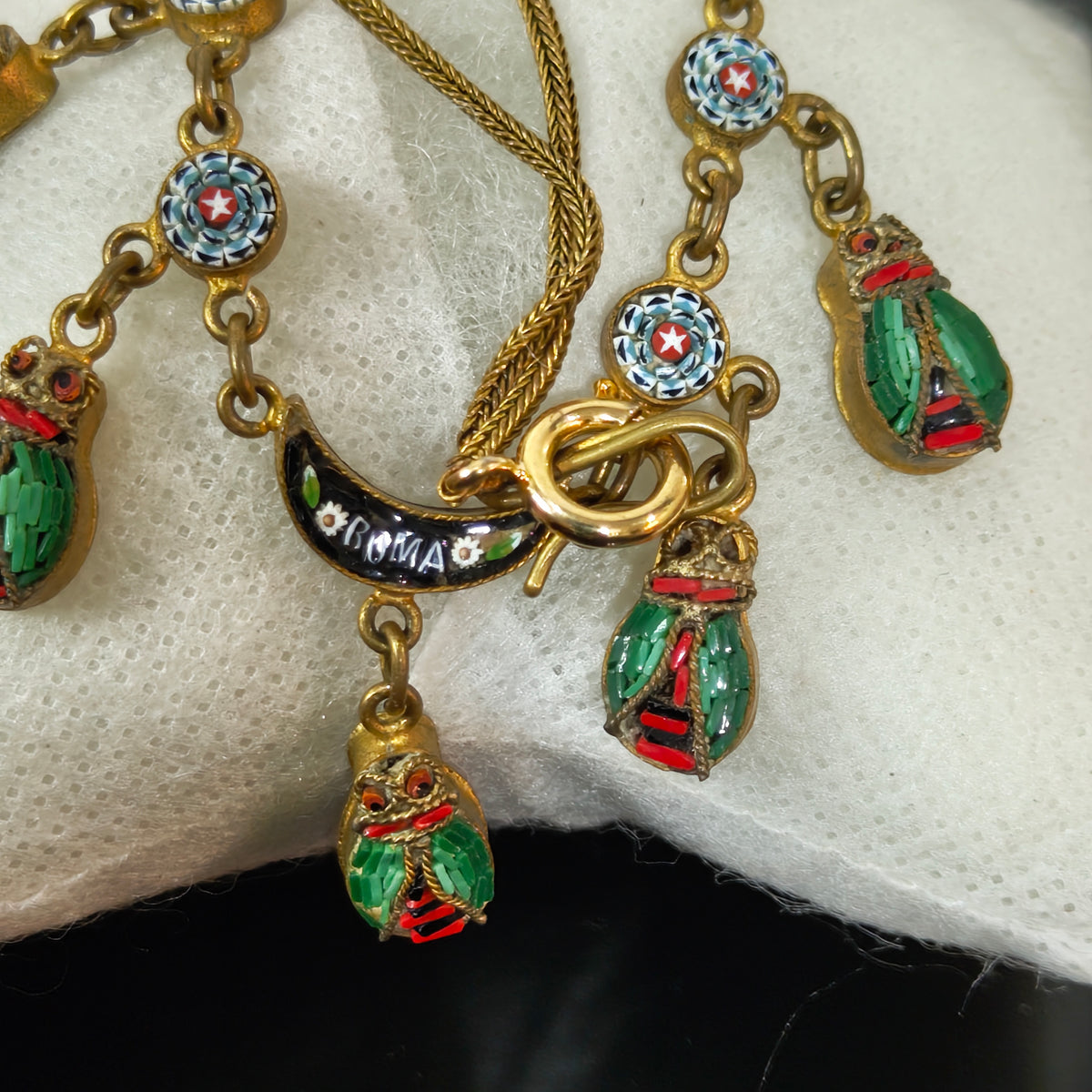 Ancien collier mosaïque 
طول مغلق 18cm
