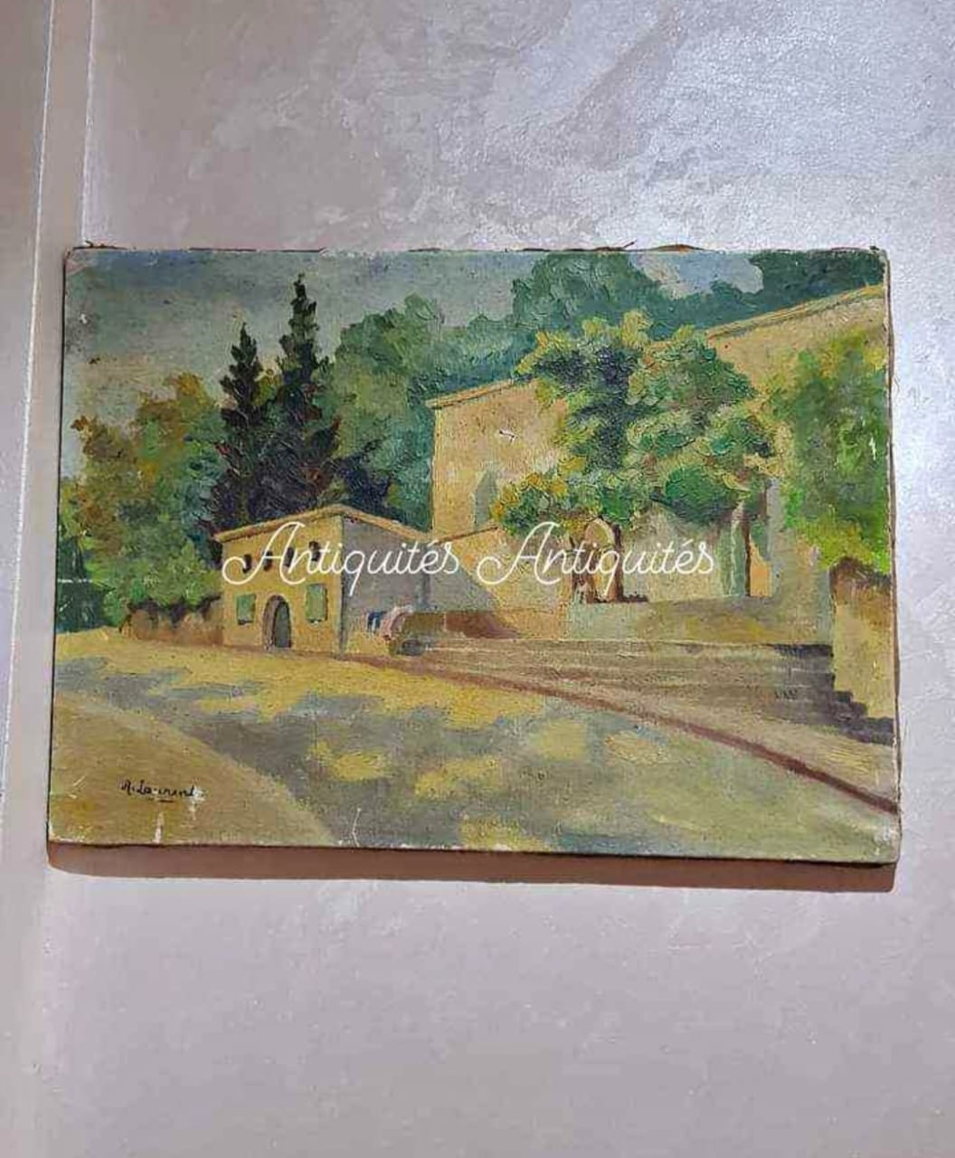 Ancien tableau original signé 
على القماش 45cm/40cm