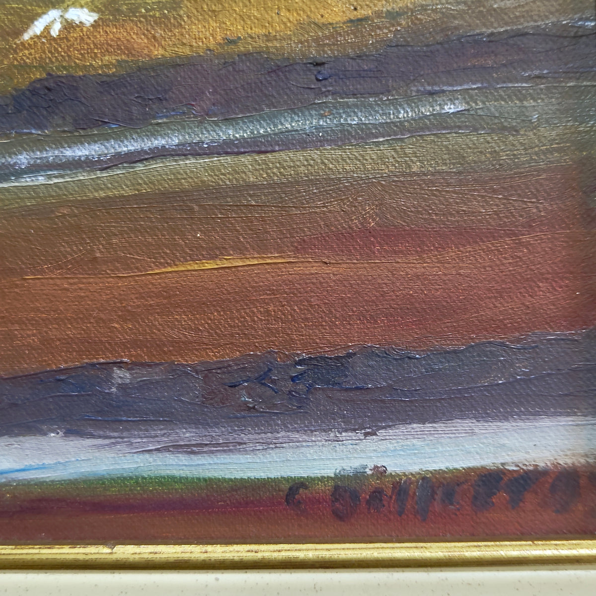 Ancien tableau original signé sur panneau 
46/40cm