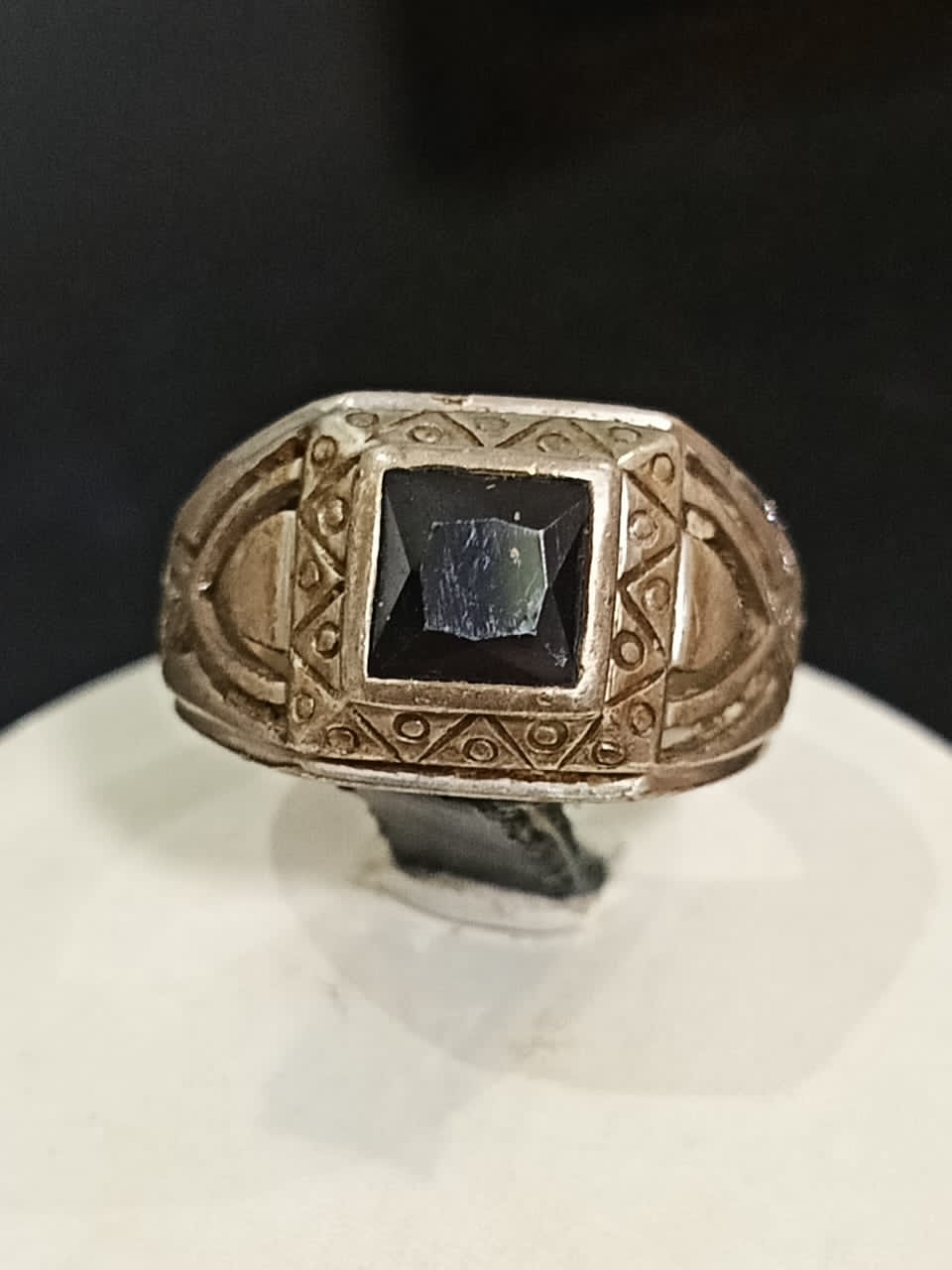 خاتم فضة بحجر طبيعي