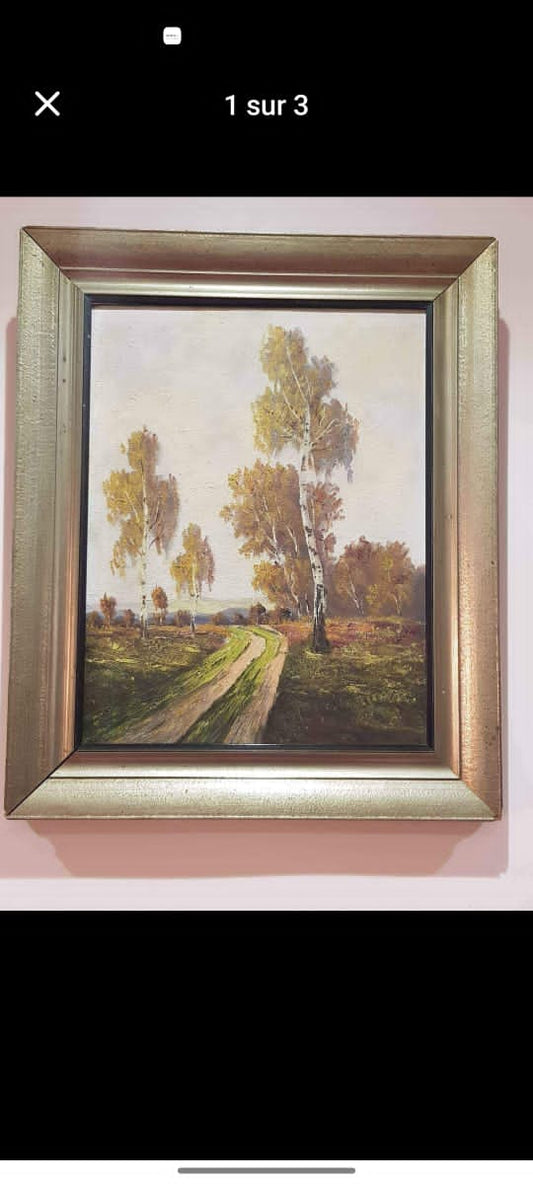 Ancien tableau original signé sur toile 55cm/40cm