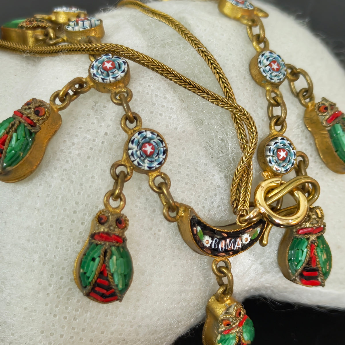 Ancien collier mosaïque 
طول مغلق 18cm