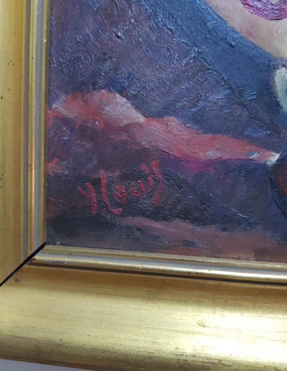 Ancien tableau original signé sur panneau 45cm/28cm