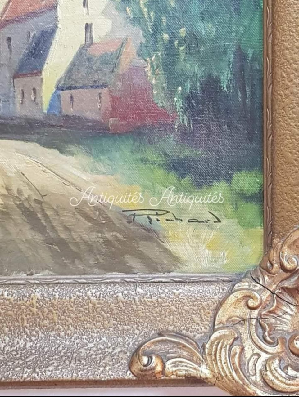 Ancien tableau original signé sur toile 55cm/45cm