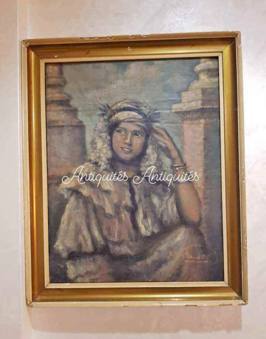 Ancien tableau original signé 
رسم على قماش