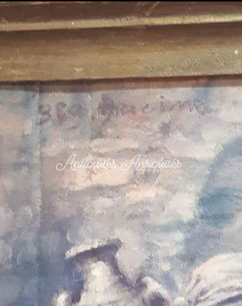Ancien tableau original signé 
رسم على قماش